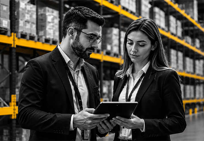 Consultants opérationnels dans un entrepôt